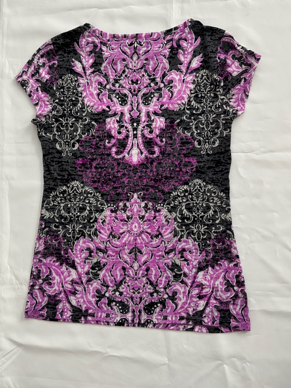 INC International Concepts Pink Black Baroque Rhinestone Detail Top Size M - Picture 4 of 16